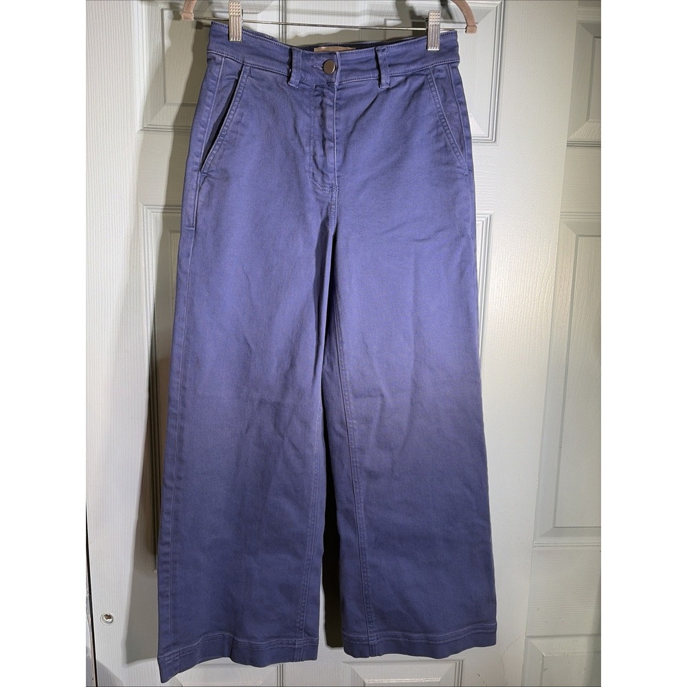 Everlane Women High Rise Wide Leg Crop Denim Pants Blue Size 2. Preppy Boho.
